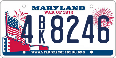 MD license plate 4BK8246