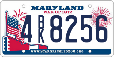 MD license plate 4BK8256