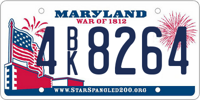 MD license plate 4BK8264