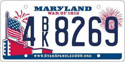 MD license plate 4BK8269