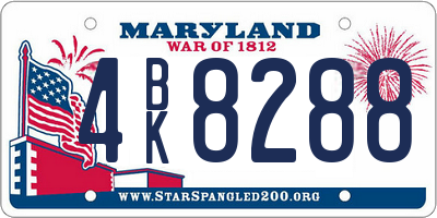MD license plate 4BK8288