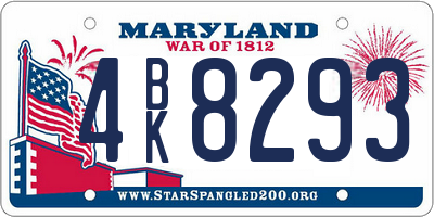 MD license plate 4BK8293