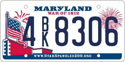 MD license plate 4BK8306