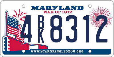 MD license plate 4BK8312