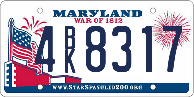 MD license plate 4BK8317