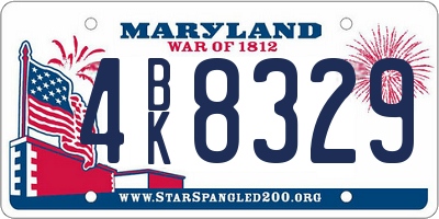 MD license plate 4BK8329