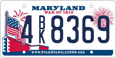 MD license plate 4BK8369