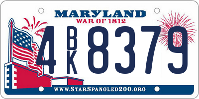 MD license plate 4BK8379