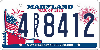 MD license plate 4BK8412