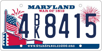 MD license plate 4BK8415