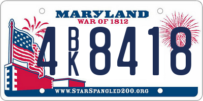 MD license plate 4BK8418