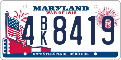 MD license plate 4BK8419