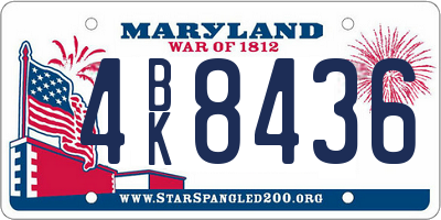 MD license plate 4BK8436