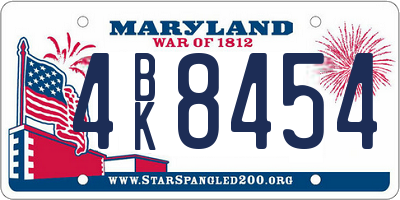 MD license plate 4BK8454