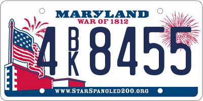 MD license plate 4BK8455
