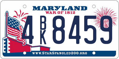 MD license plate 4BK8459
