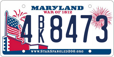MD license plate 4BK8473