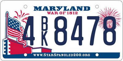 MD license plate 4BK8478