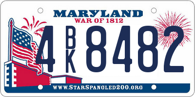 MD license plate 4BK8482