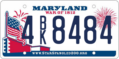 MD license plate 4BK8484