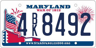 MD license plate 4BK8492