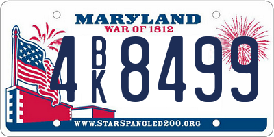 MD license plate 4BK8499