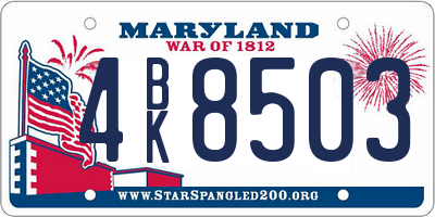 MD license plate 4BK8503
