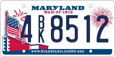 MD license plate 4BK8512