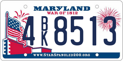 MD license plate 4BK8513