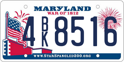 MD license plate 4BK8516