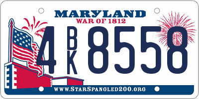 MD license plate 4BK8558