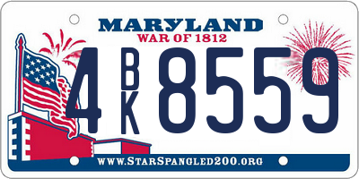 MD license plate 4BK8559