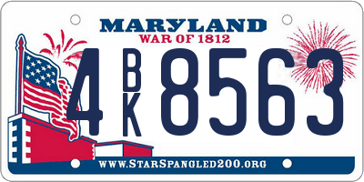 MD license plate 4BK8563