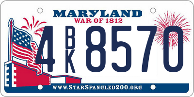 MD license plate 4BK8570