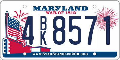 MD license plate 4BK8571