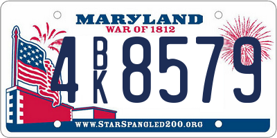 MD license plate 4BK8579