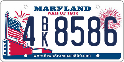 MD license plate 4BK8586