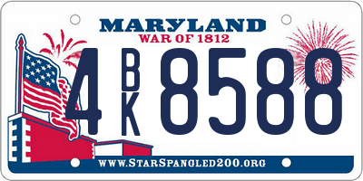 MD license plate 4BK8588