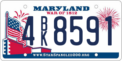 MD license plate 4BK8591