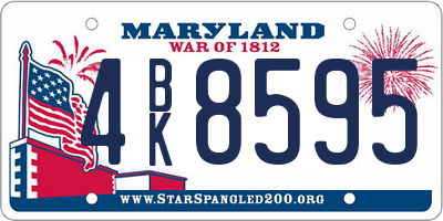 MD license plate 4BK8595