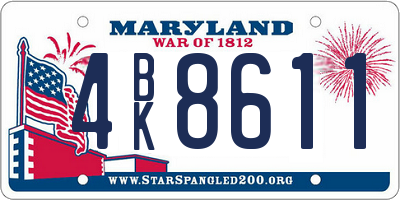 MD license plate 4BK8611