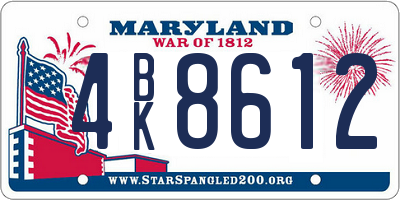 MD license plate 4BK8612