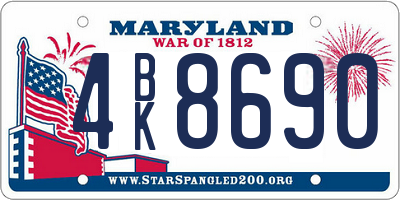 MD license plate 4BK8690