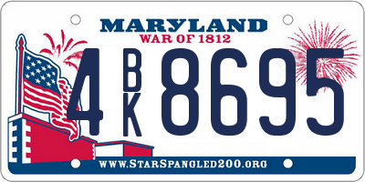MD license plate 4BK8695