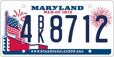 MD license plate 4BK8712