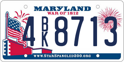 MD license plate 4BK8713
