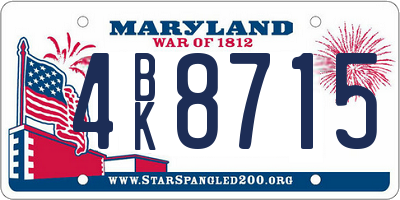 MD license plate 4BK8715