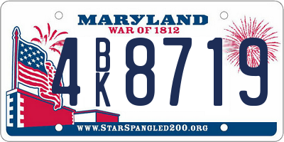 MD license plate 4BK8719