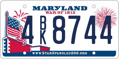 MD license plate 4BK8744