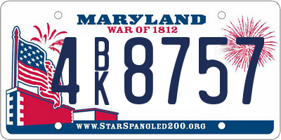 MD license plate 4BK8757